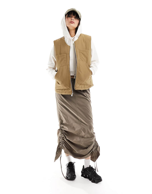 Jordan woven gilet in brown