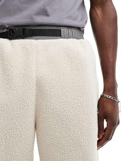 Nike Trend winter fleece joggers cream and grey