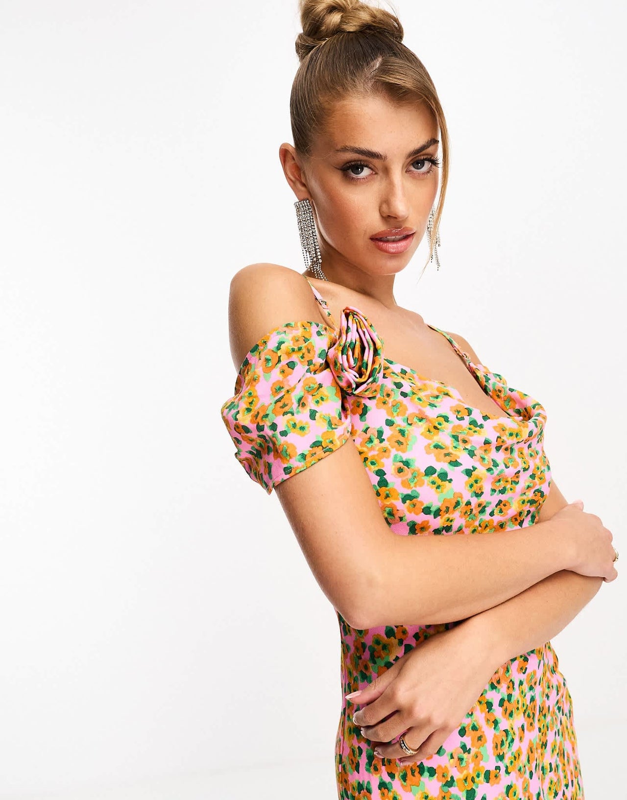 AFRM Vera ditsy print maxi dress in pink