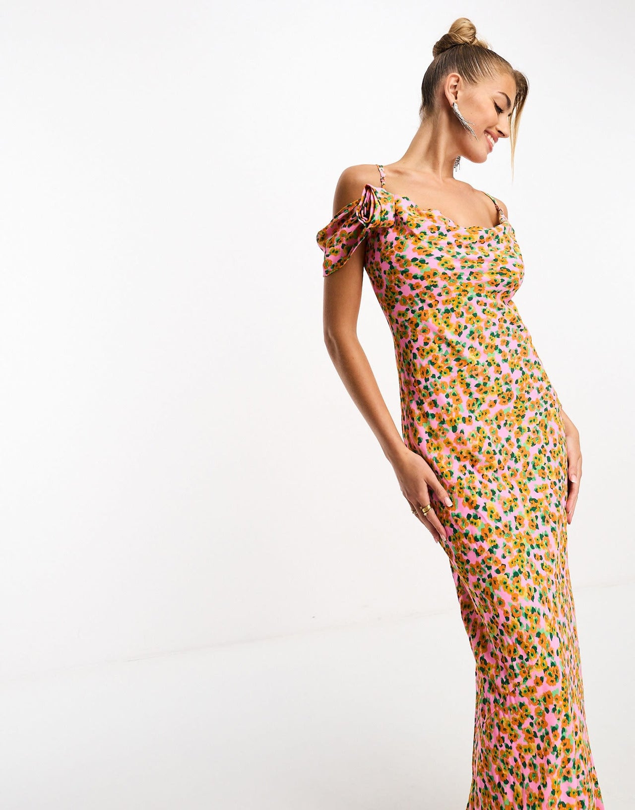 AFRM Vera ditsy print maxi dress in pink
