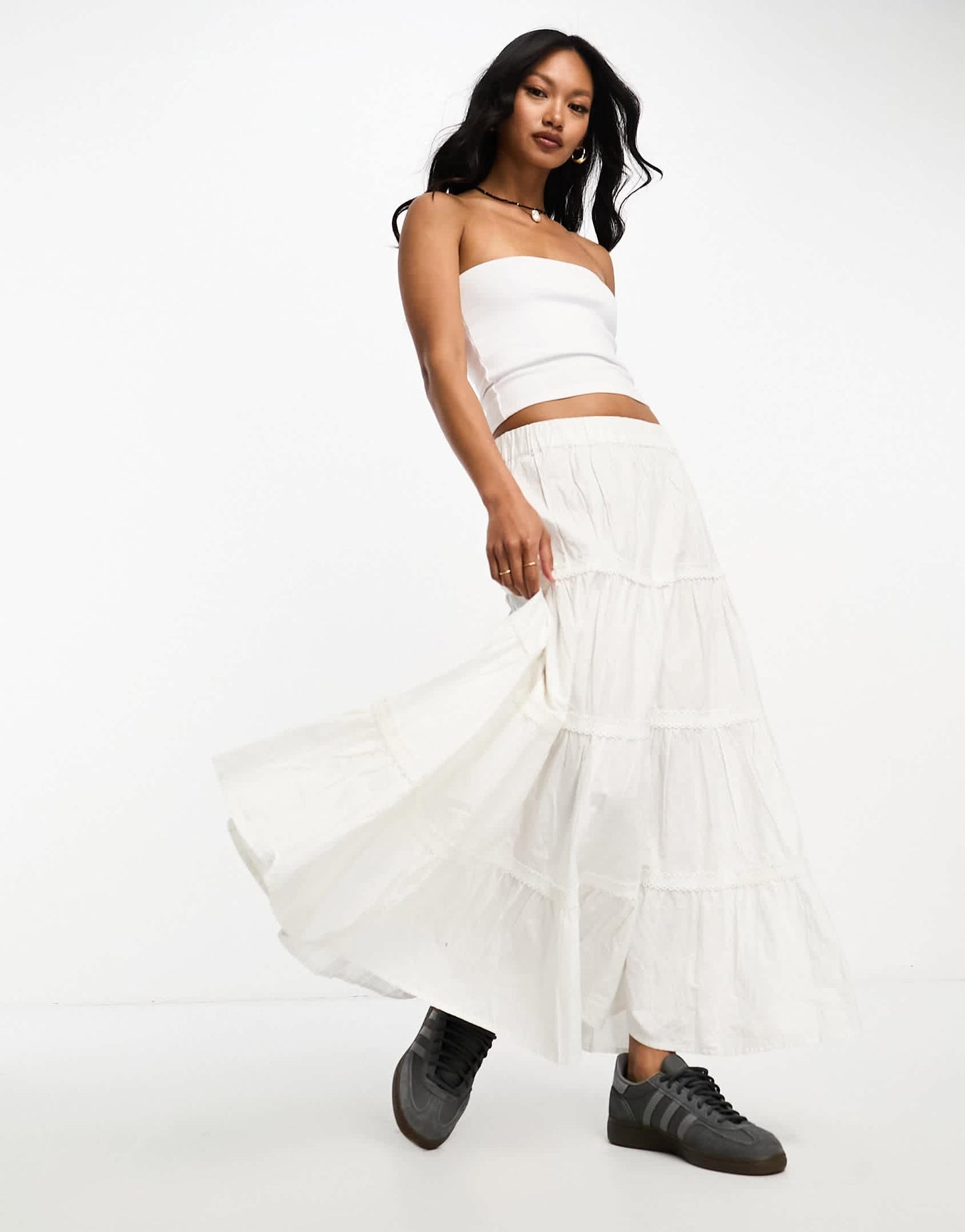 Stradivarius STR seamless rib tube top 2 pack in black and white