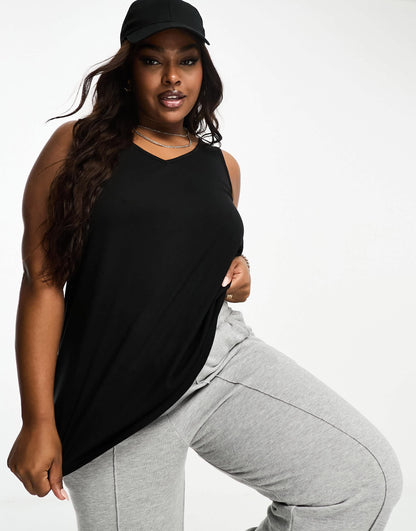 Yours vest with cut out back in black