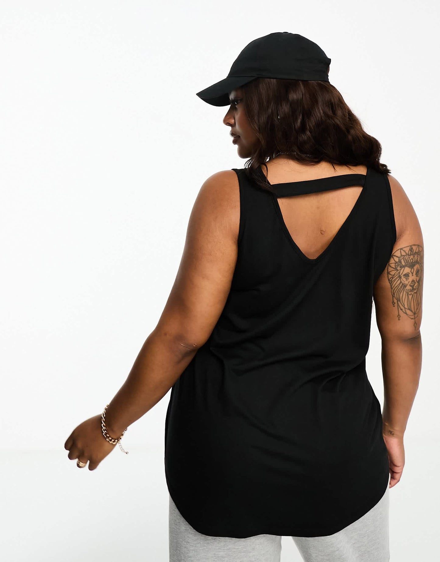 Yours vest with cut out back in black