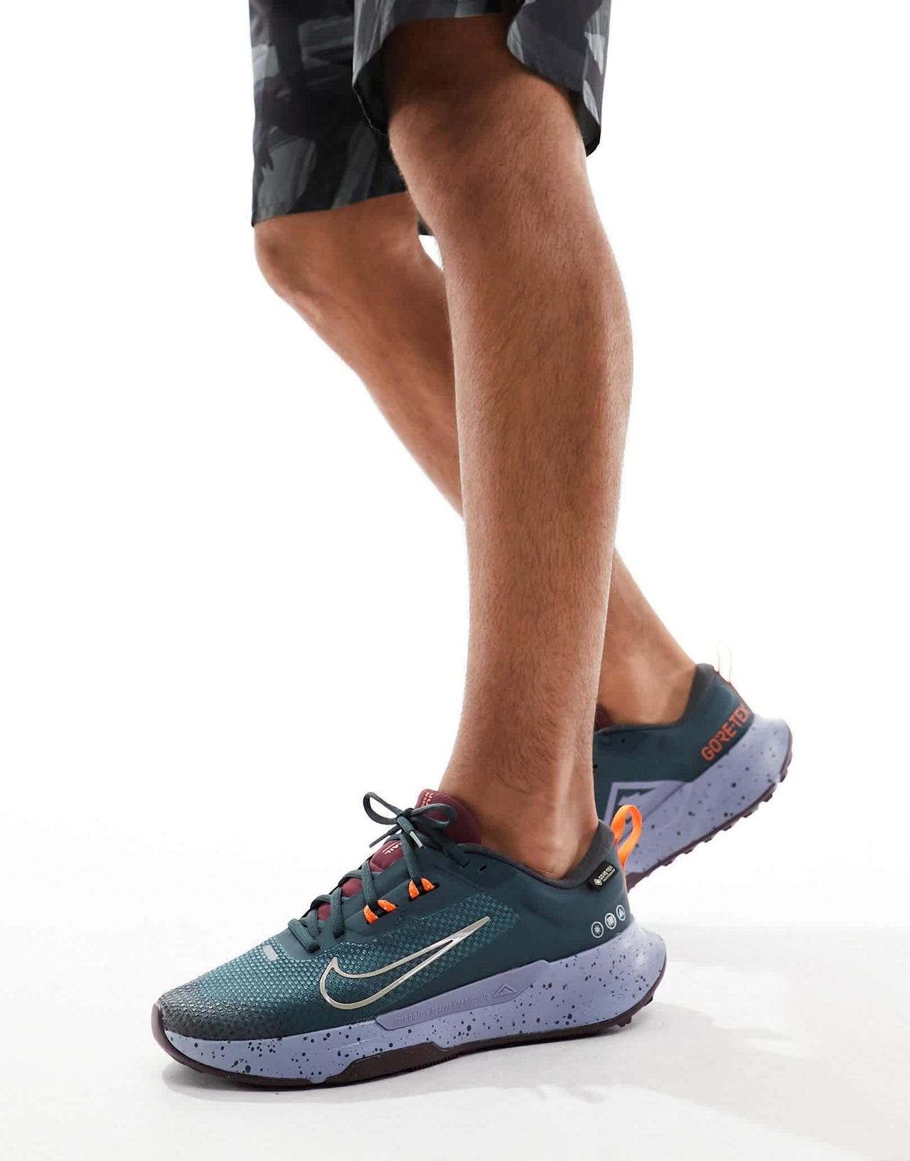 Nike Running Juniper Trail 2 trainers in deep green and maroon