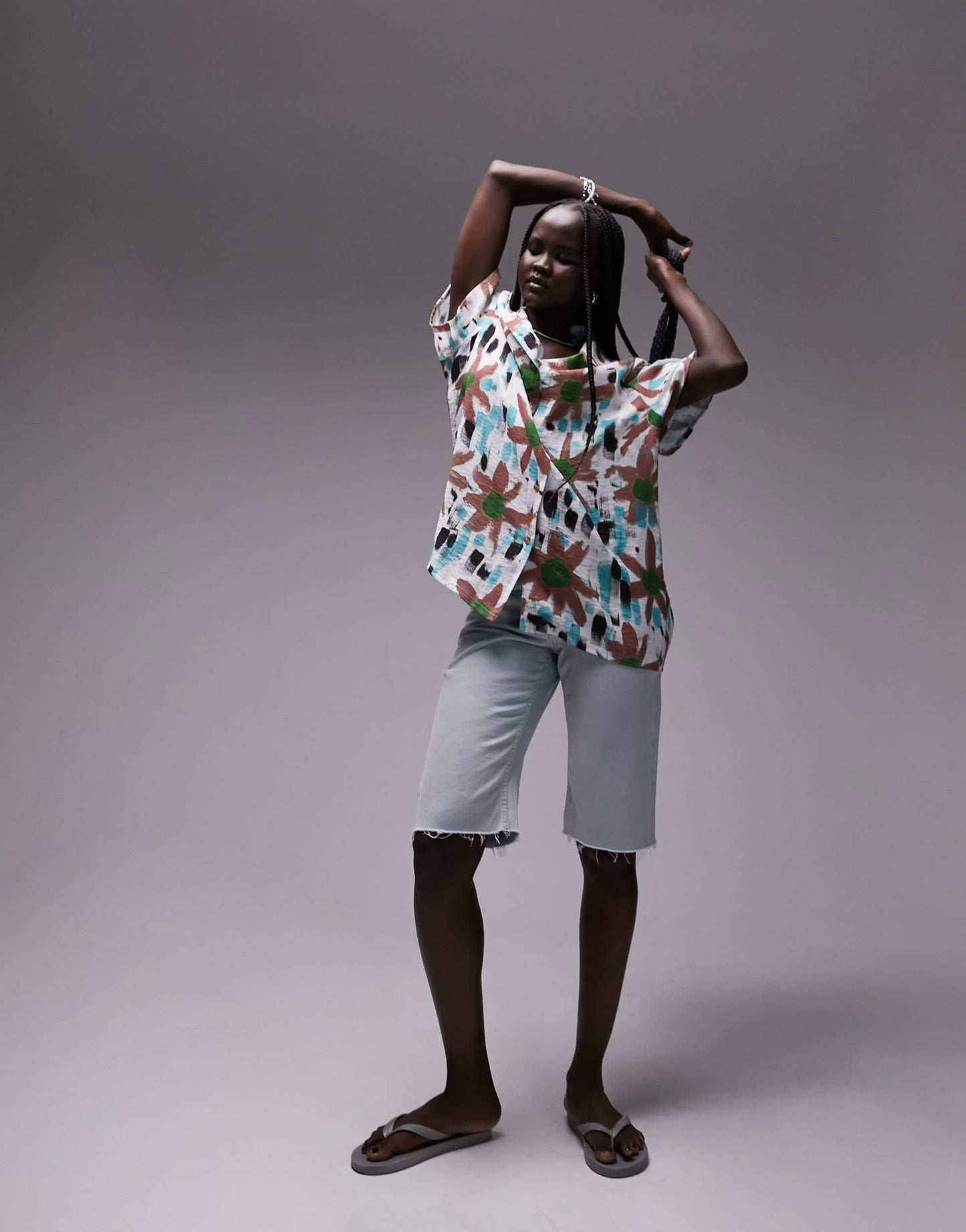 Topshop co-ord printed resort shirt in multi