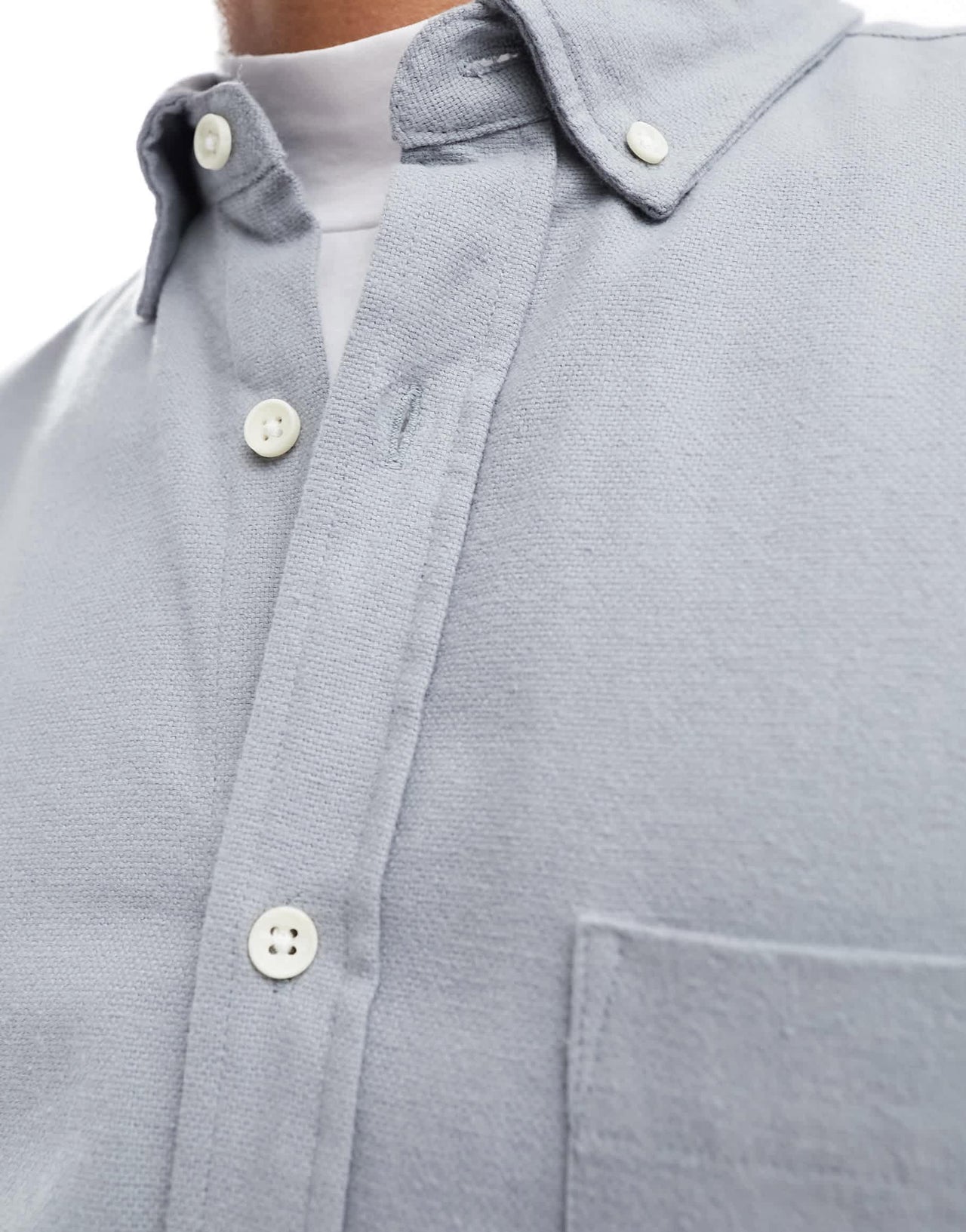 ASOS DESIGN brushed oxford regular shirt in grey