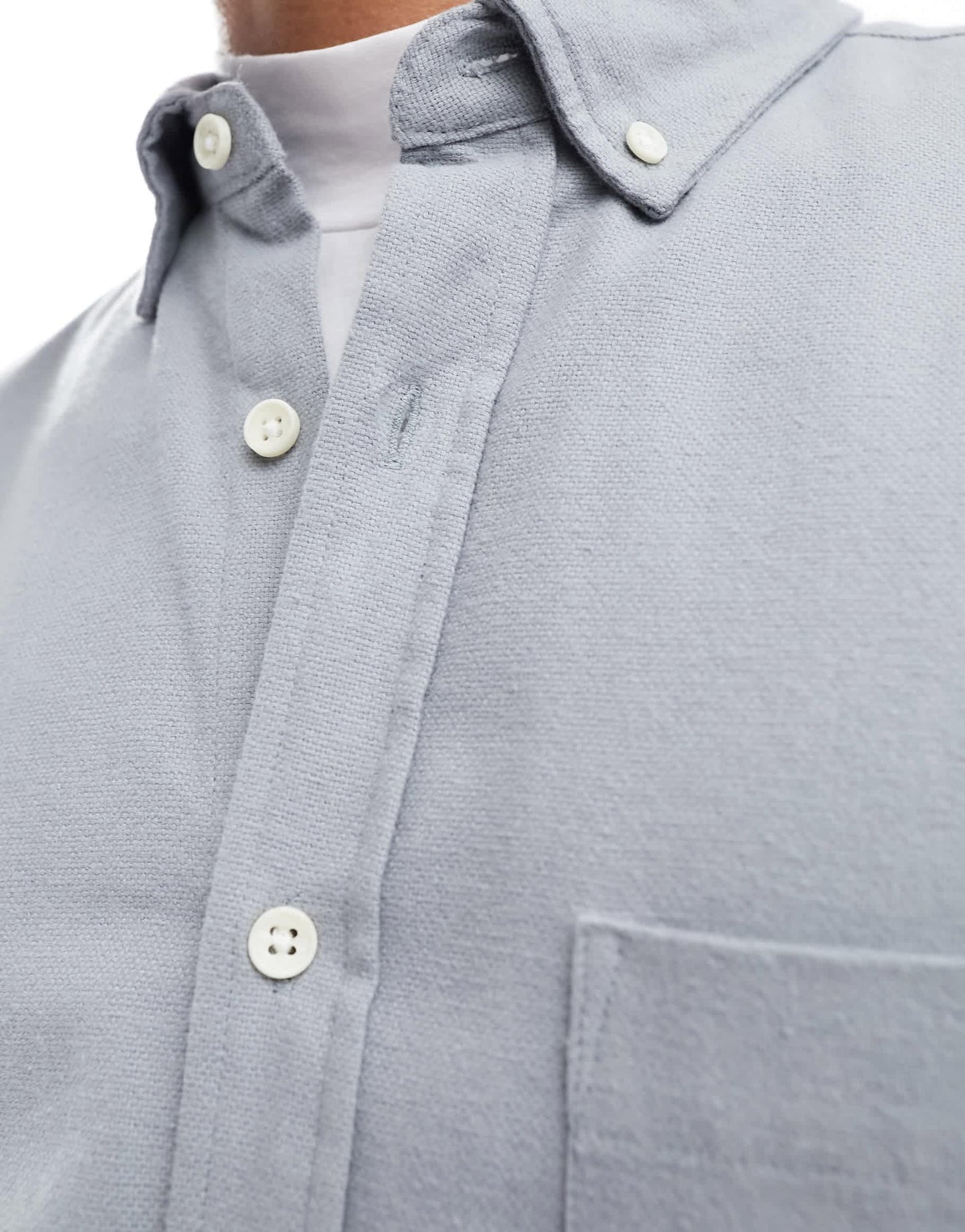 ASOS DESIGN brushed oxford regular shirt in grey
