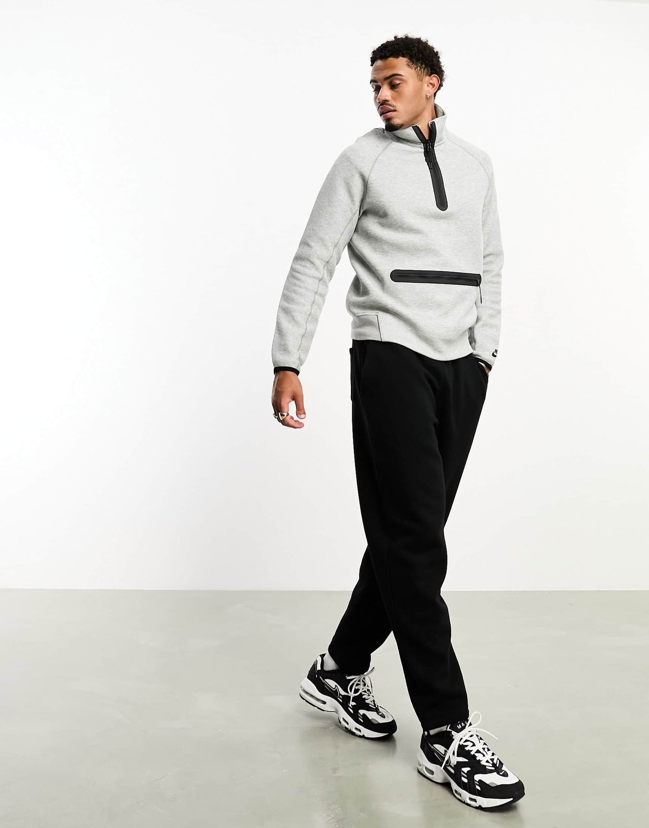 Nike Tech Fleece half zip sweatshirt in grey