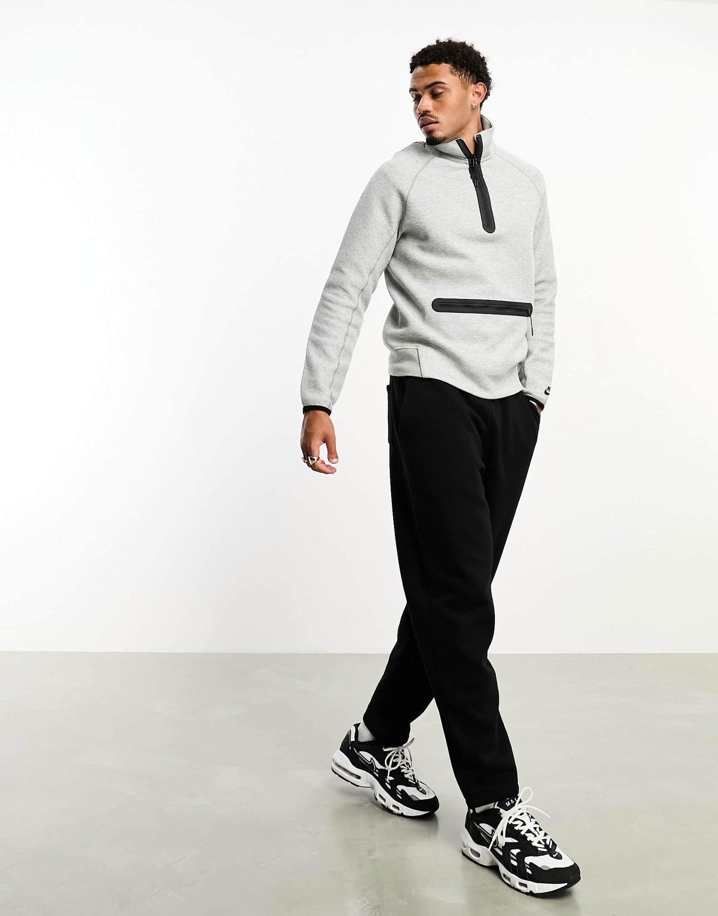 Nike Tech Fleece half zip sweatshirt in grey