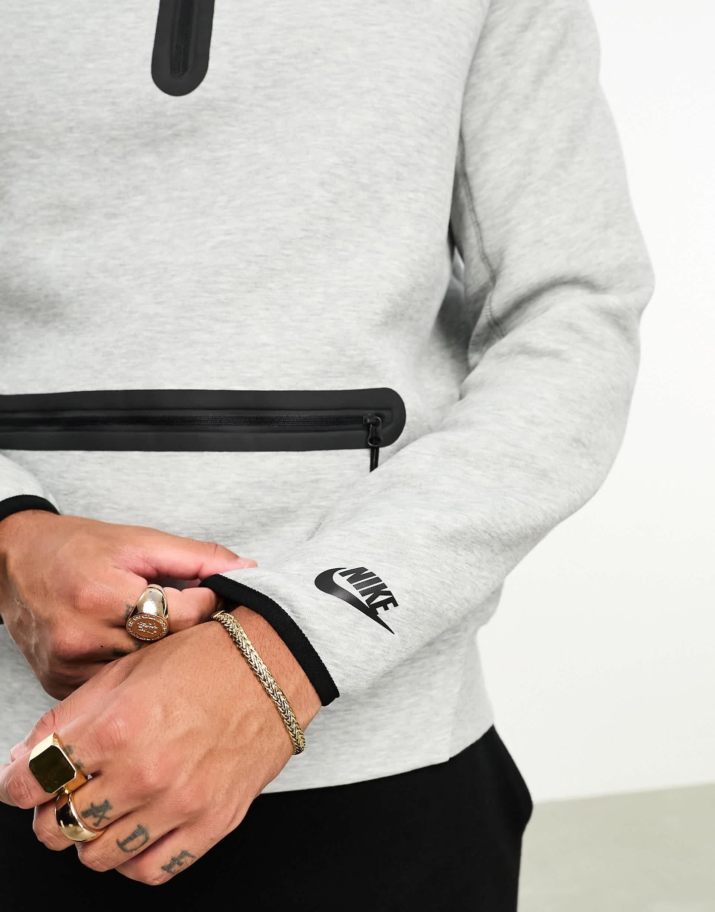 Nike Tech Fleece half zip sweatshirt in grey