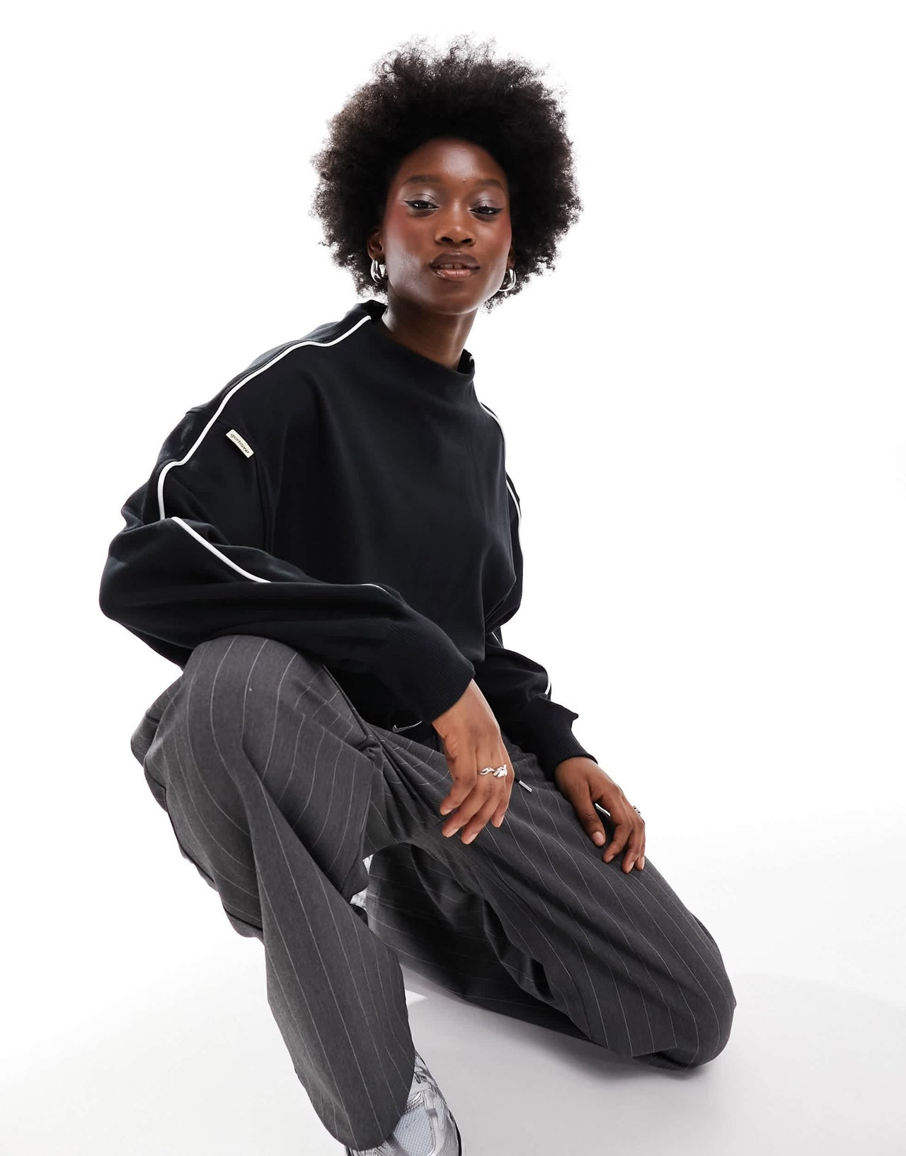 Nike Sportswear Collection mock neck long sleeve t-shirt in black