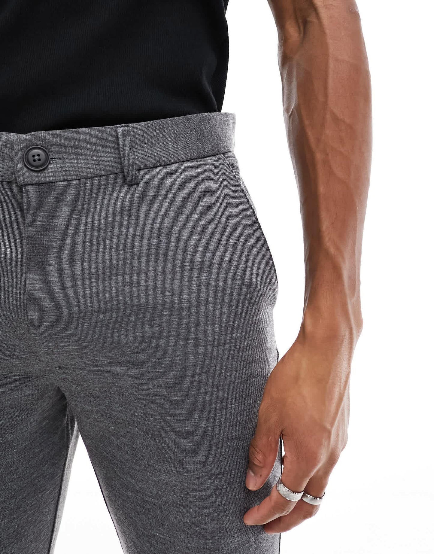Jack & Jones Premium slim fit jersey suit trouser in grey