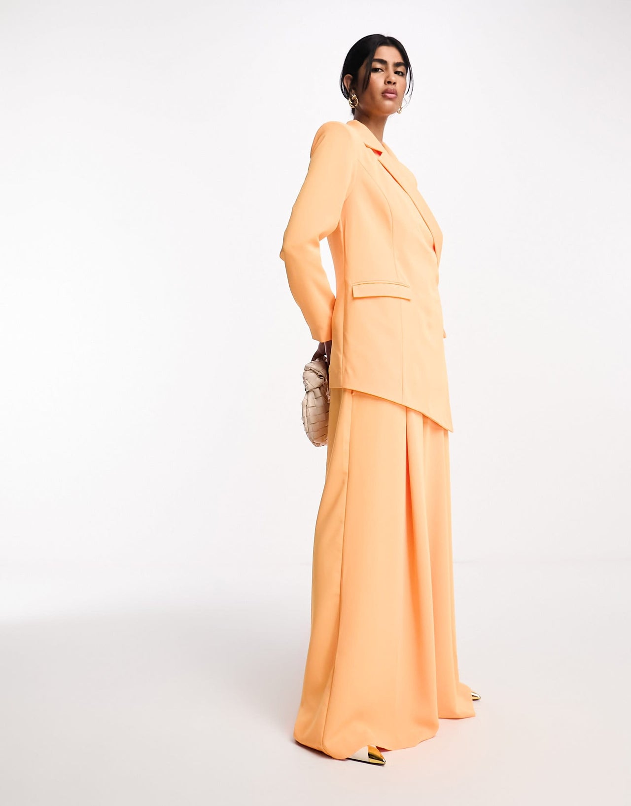 Daska wrap tie blazer co-ord in bright orange