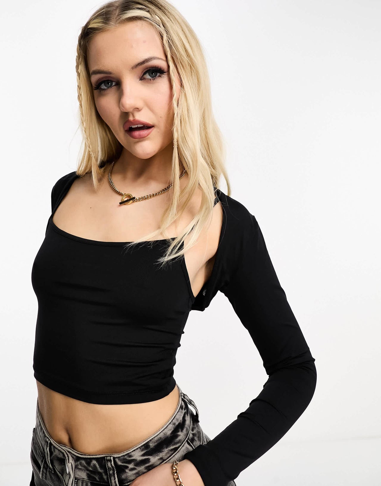 Stradivarius 2 in 1 shrug in black