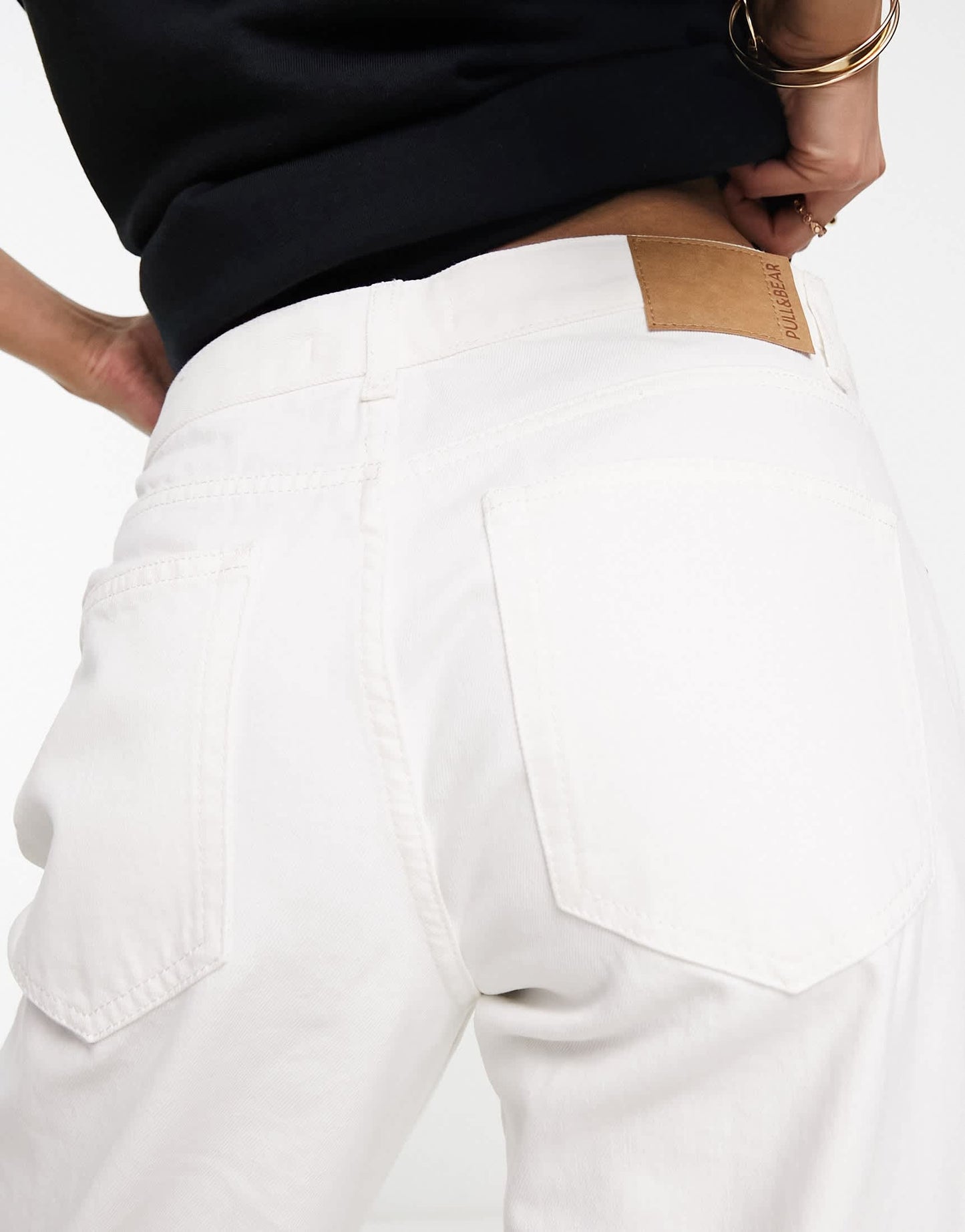 Pull&Bear straight leg jean in white