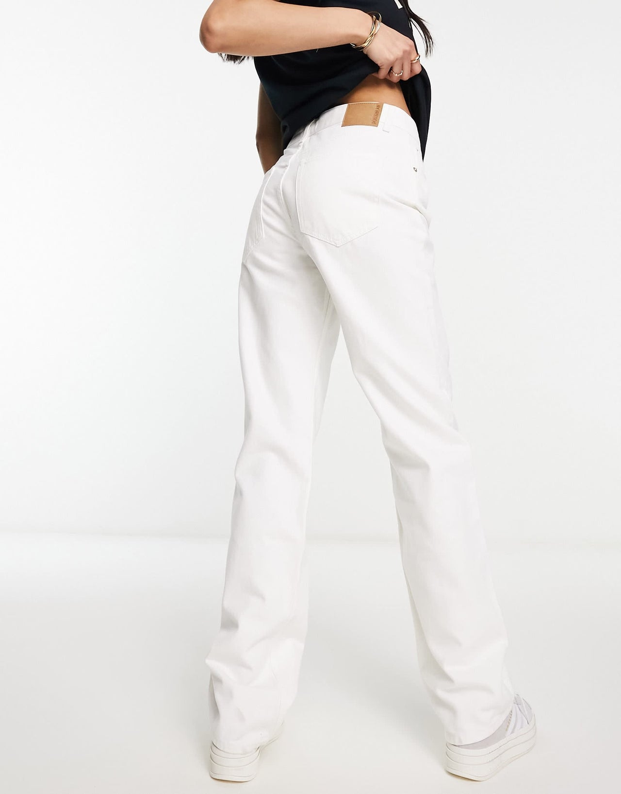 Pull&Bear straight leg jean in white