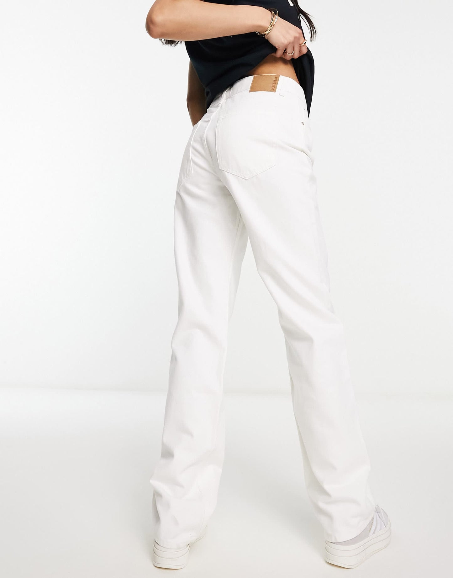 Pull&Bear straight leg jean in white