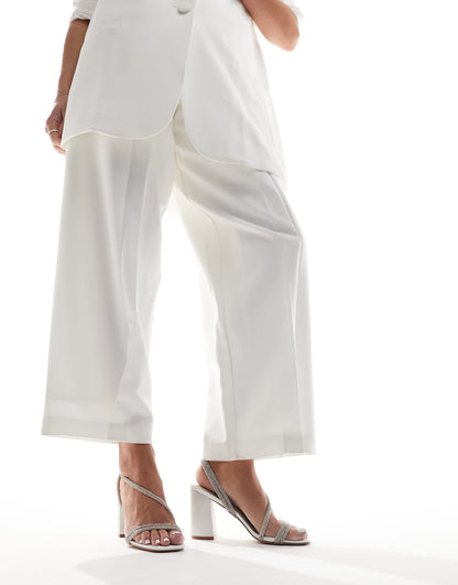 Be Mine Bridal Sunshine embellished block heeled sandals in ivory satin