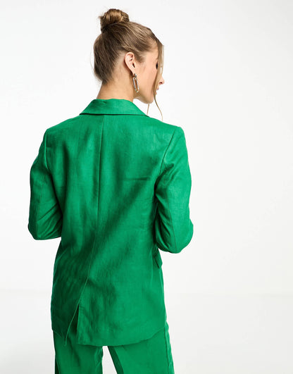 & Other Stories co-ord linen blazer in green