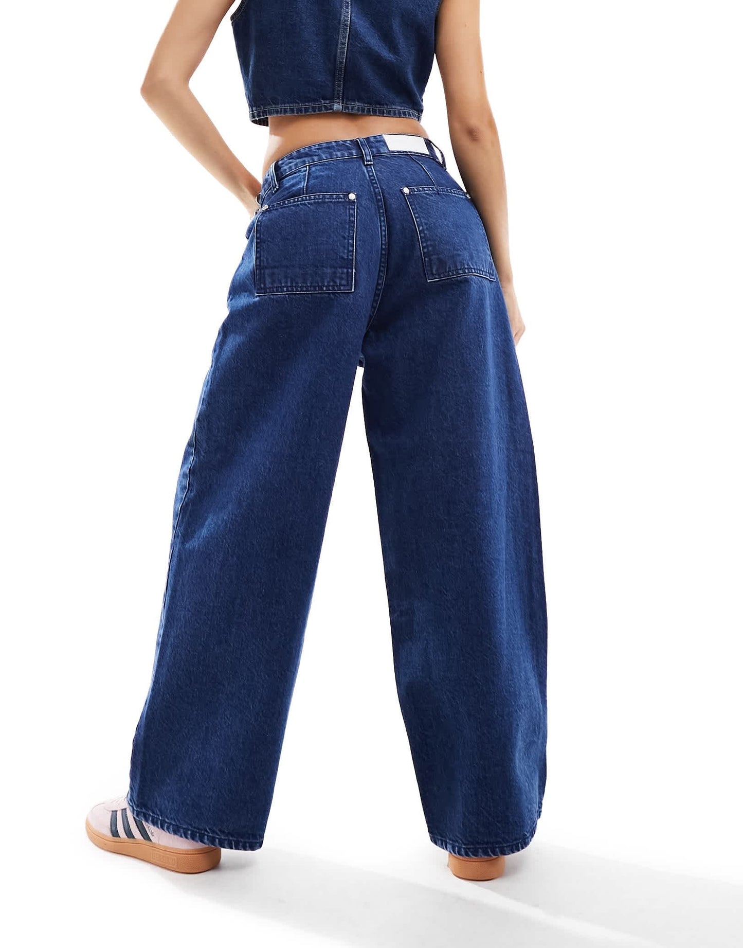 Bolongaro Trevor Abigail wide leg jeans in mid wash blue