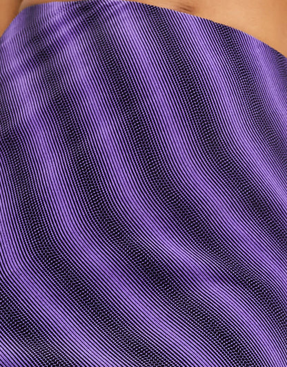 Glamorous midi slip skirt in purple optical print