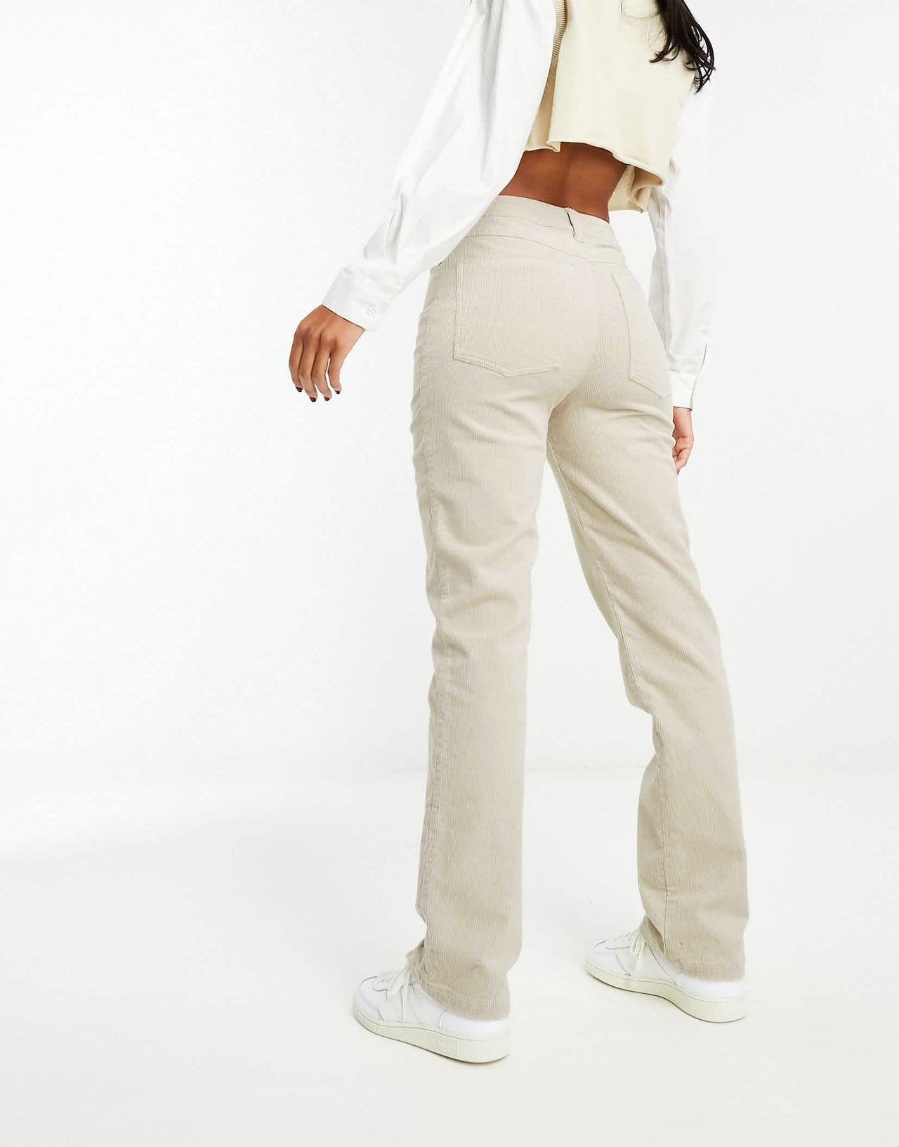 ASOS DESIGN cord slim trouser in stone