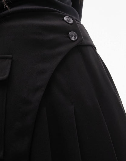 Topshop pleated mini skirt in black