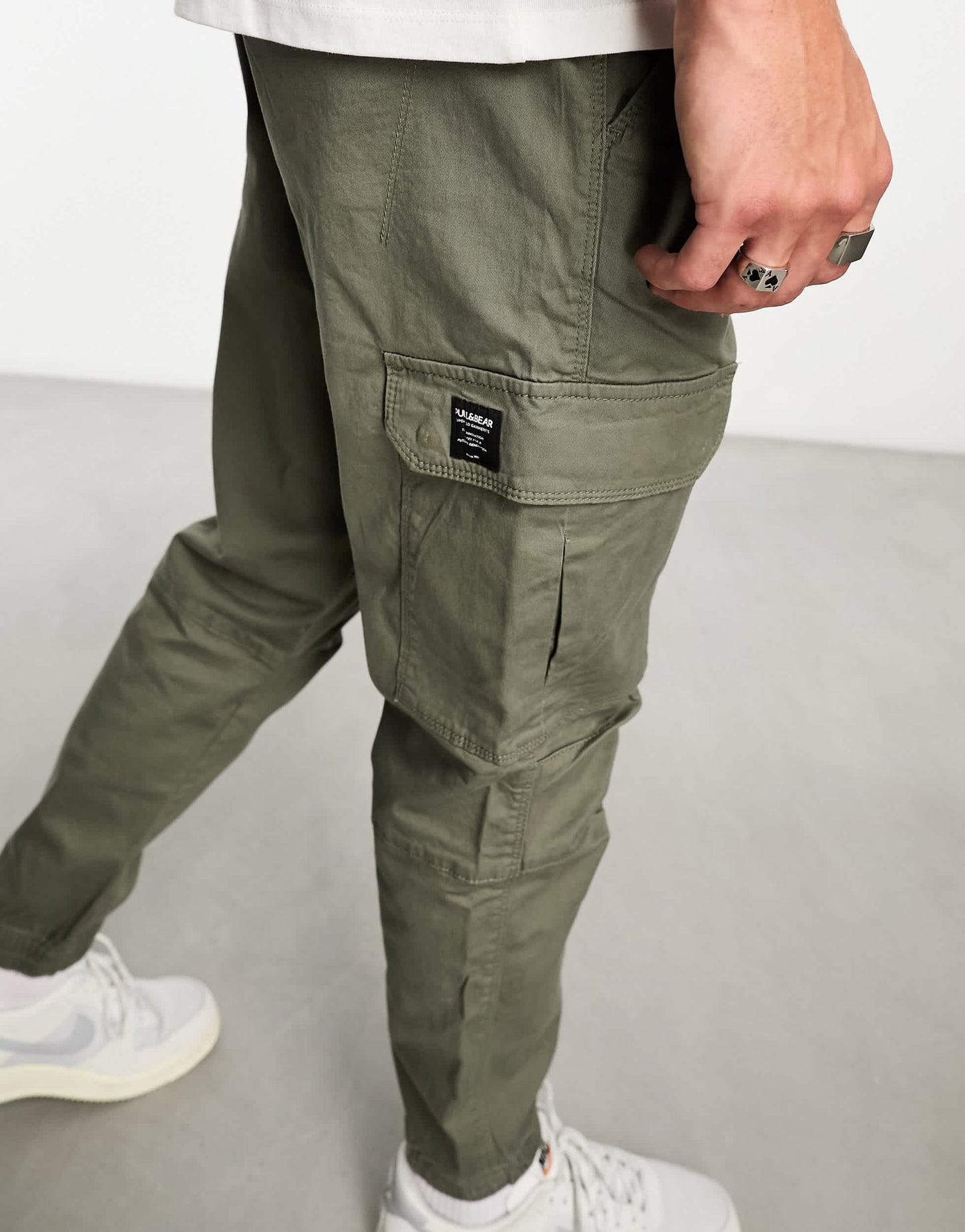 Pull&Bear cargo trouser in khaki