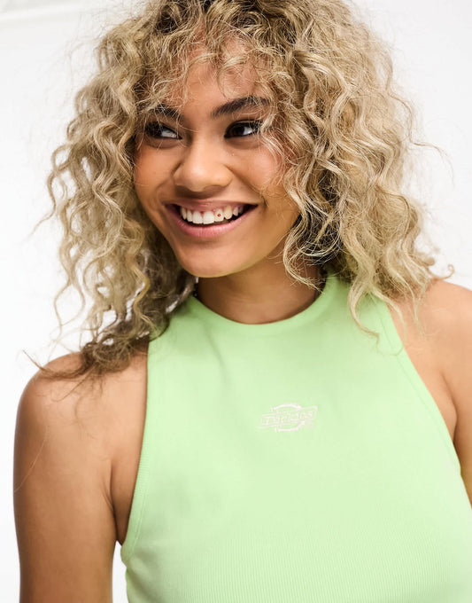 Dickies wilderville rib vest with central logo in green surplus utility pack exclusive to asos
