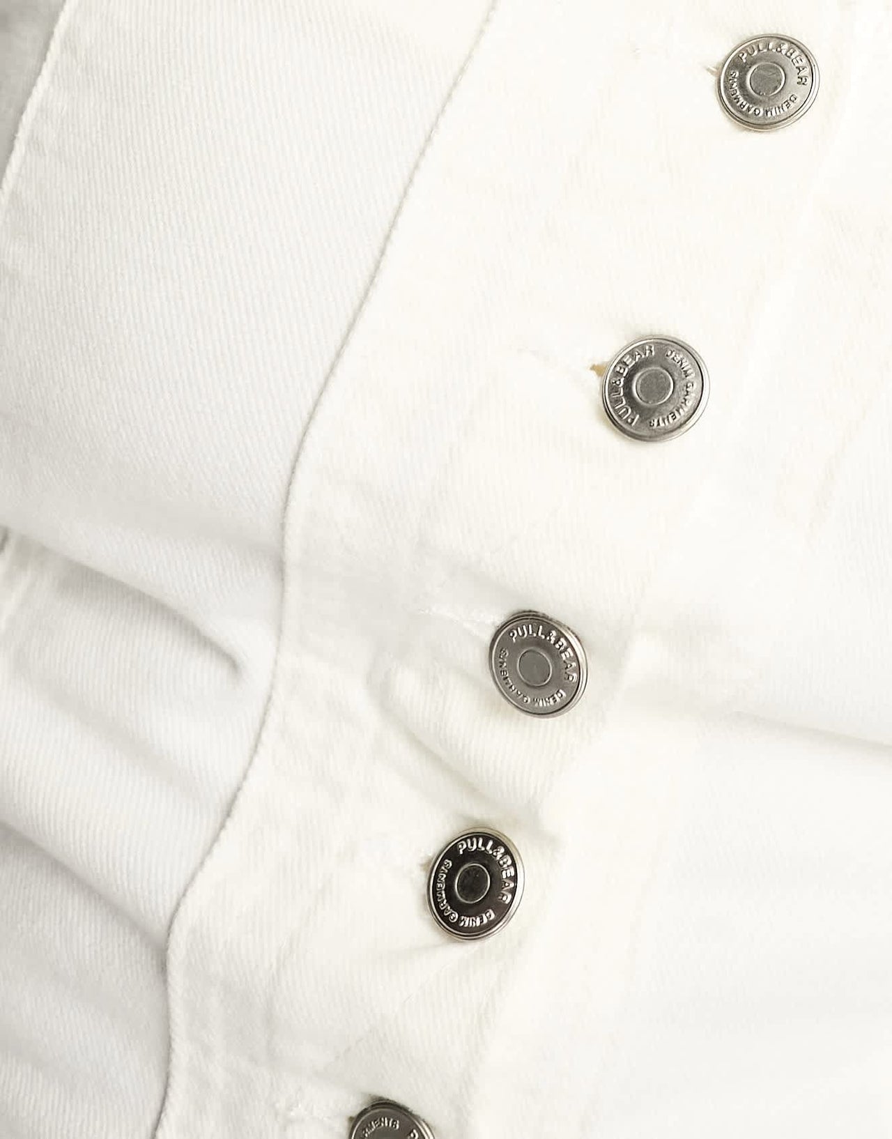 Pull&Bear bandeau denim corset co-ord in white