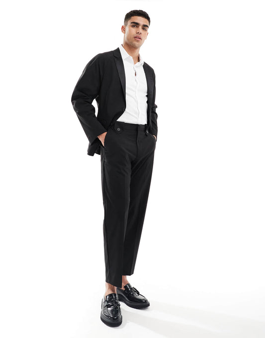 ASOS DESIGN oversized blazer with cinch detail in black