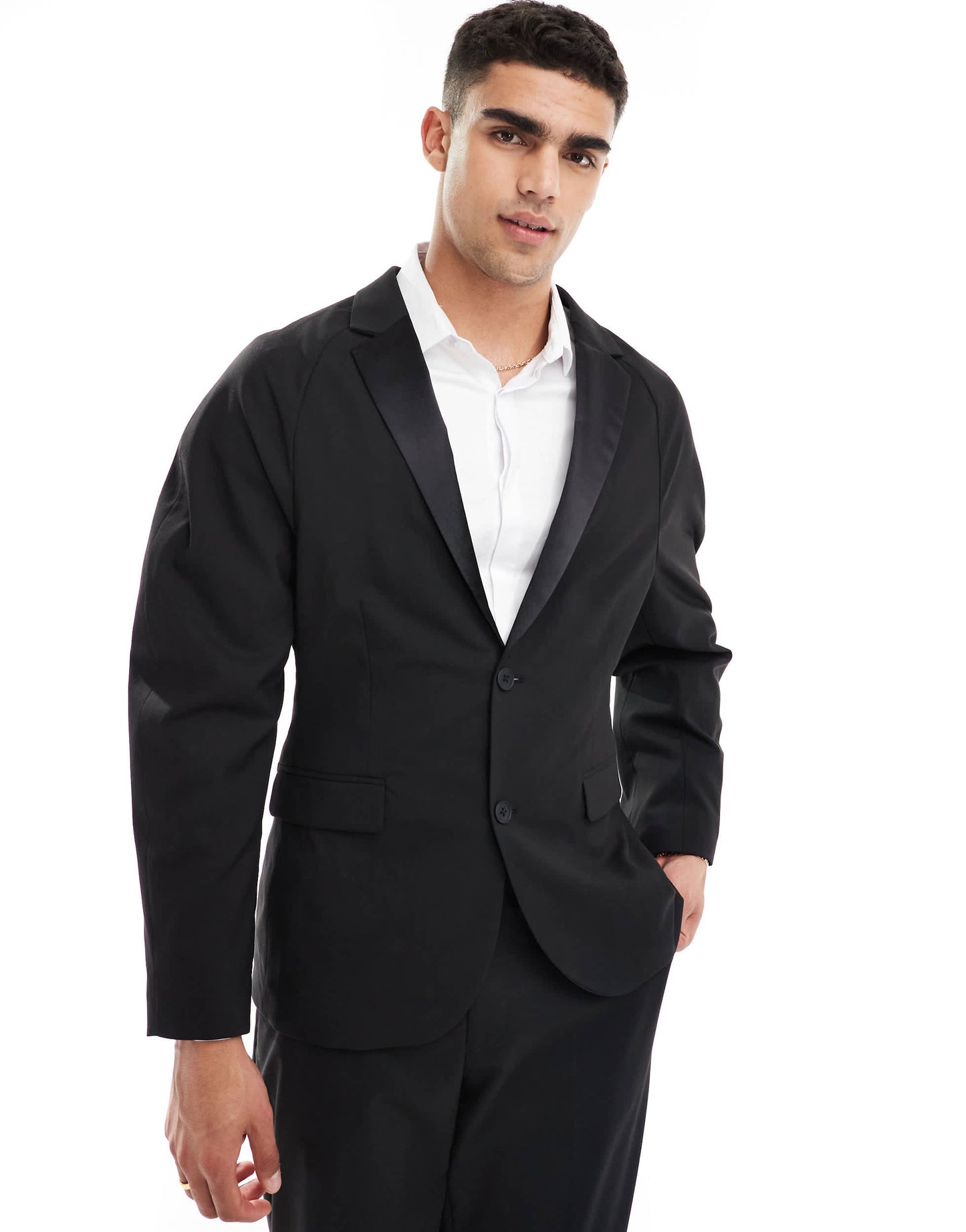 ASOS DESIGN oversized blazer with cinch detail in black