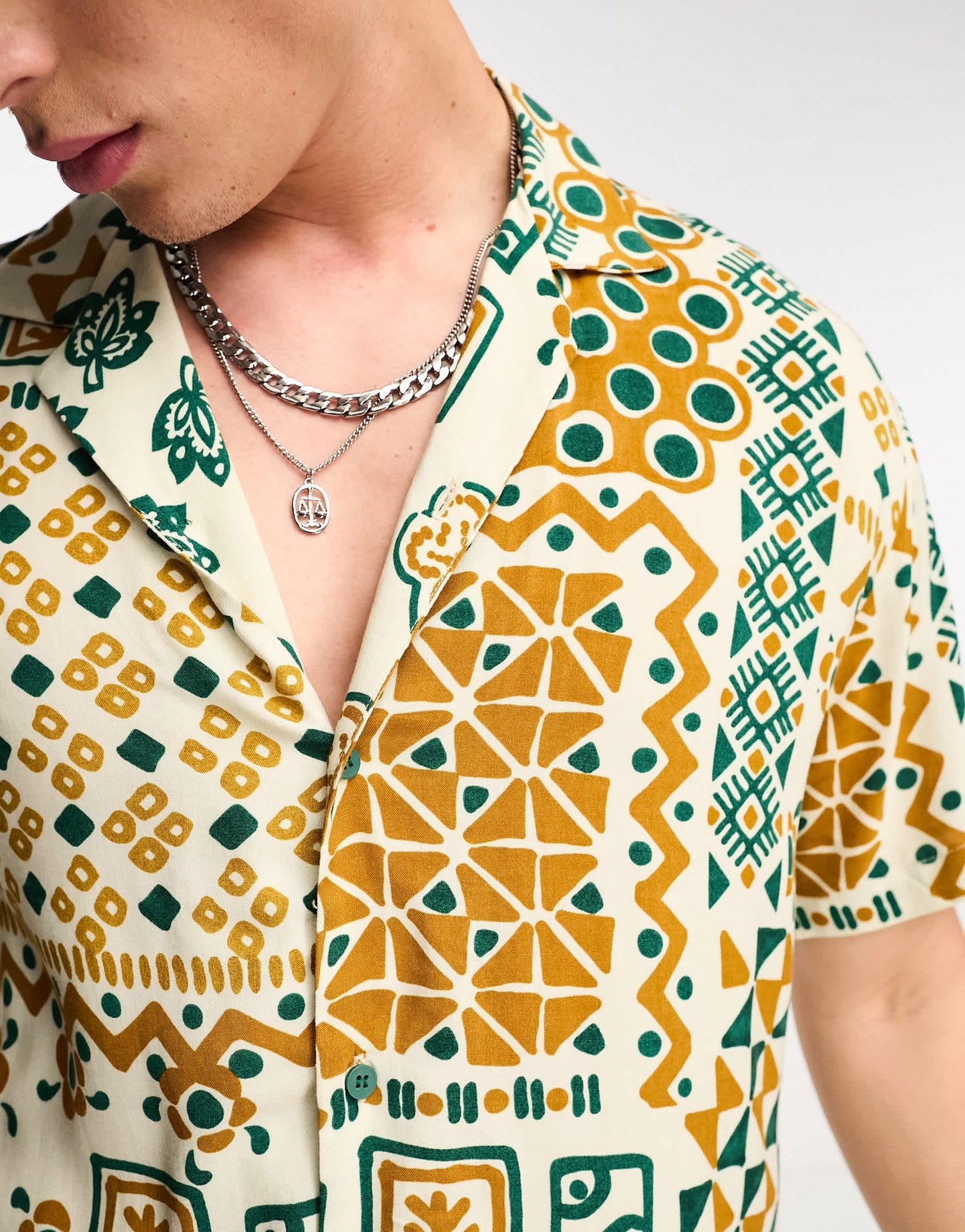 Pull&Bear mix print shirt in multi