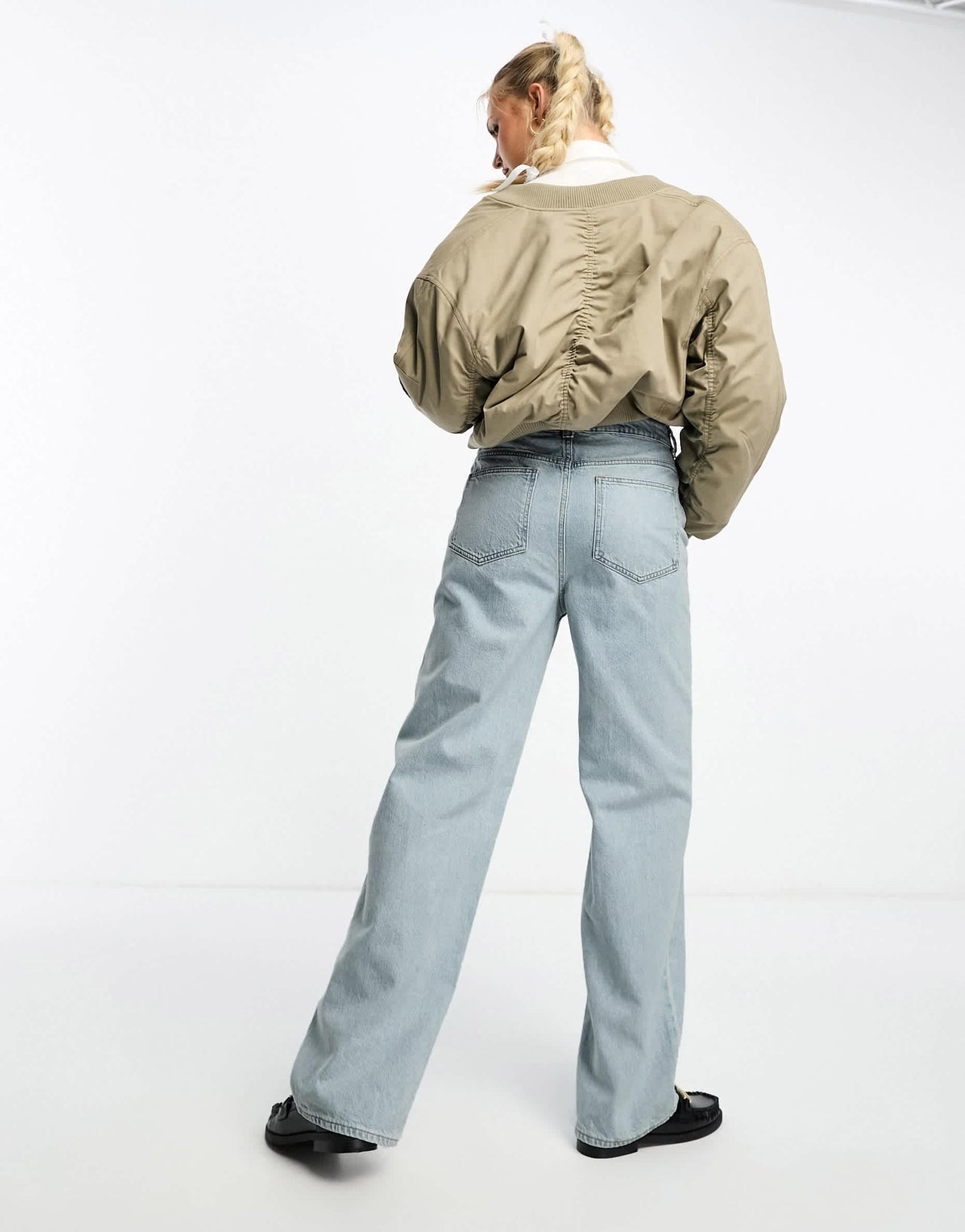 ASOS DESIGN wide leg dad jeans in light blue