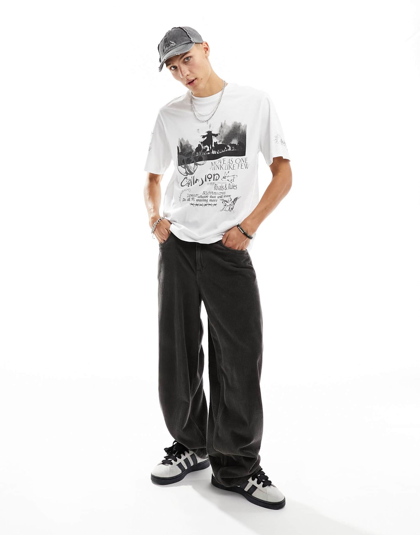 COLLUSION Printed graphic t-shirt in white