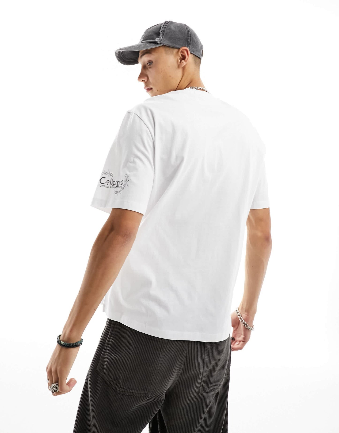COLLUSION Printed graphic t-shirt in white