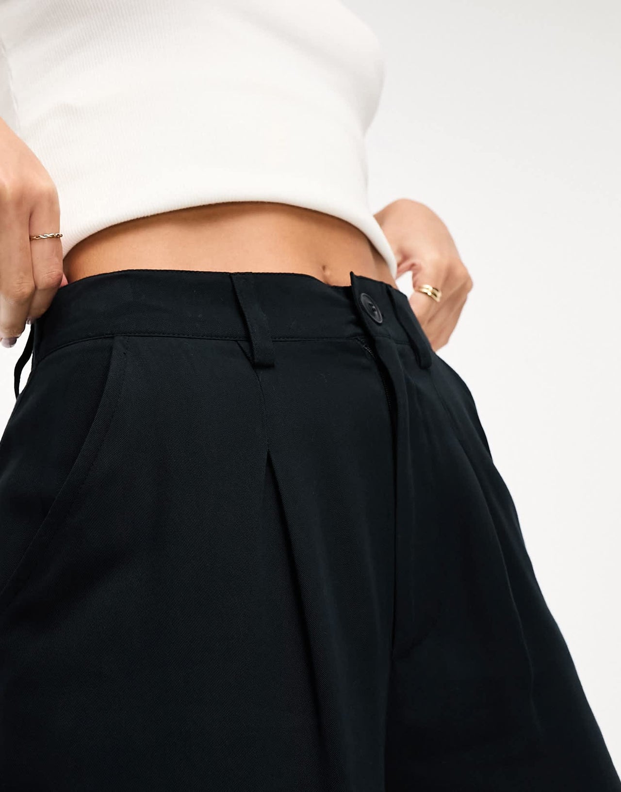 ASOS DESIGN Tall wide leg dad trousers in navy