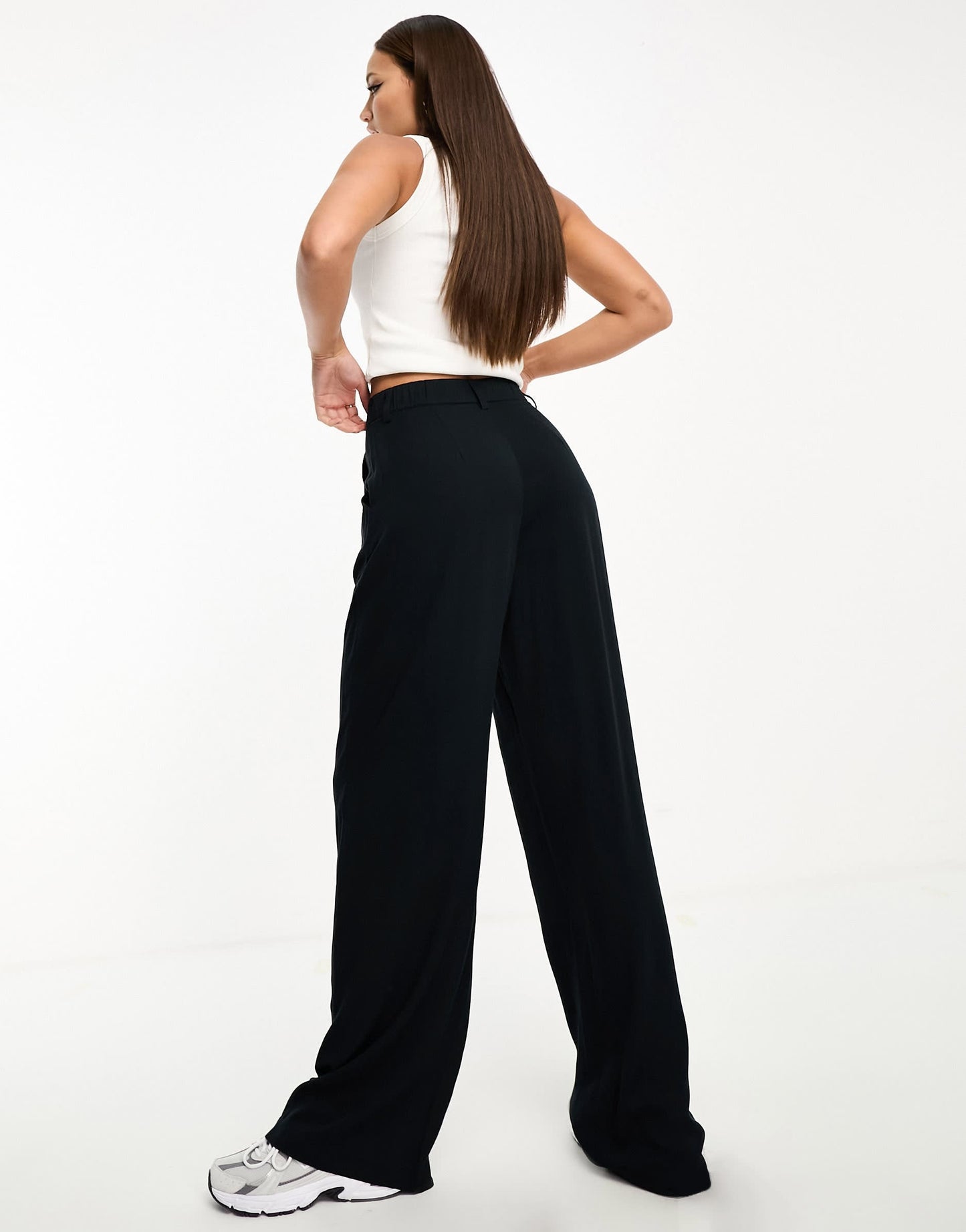 ASOS DESIGN Tall wide leg dad trousers in navy
