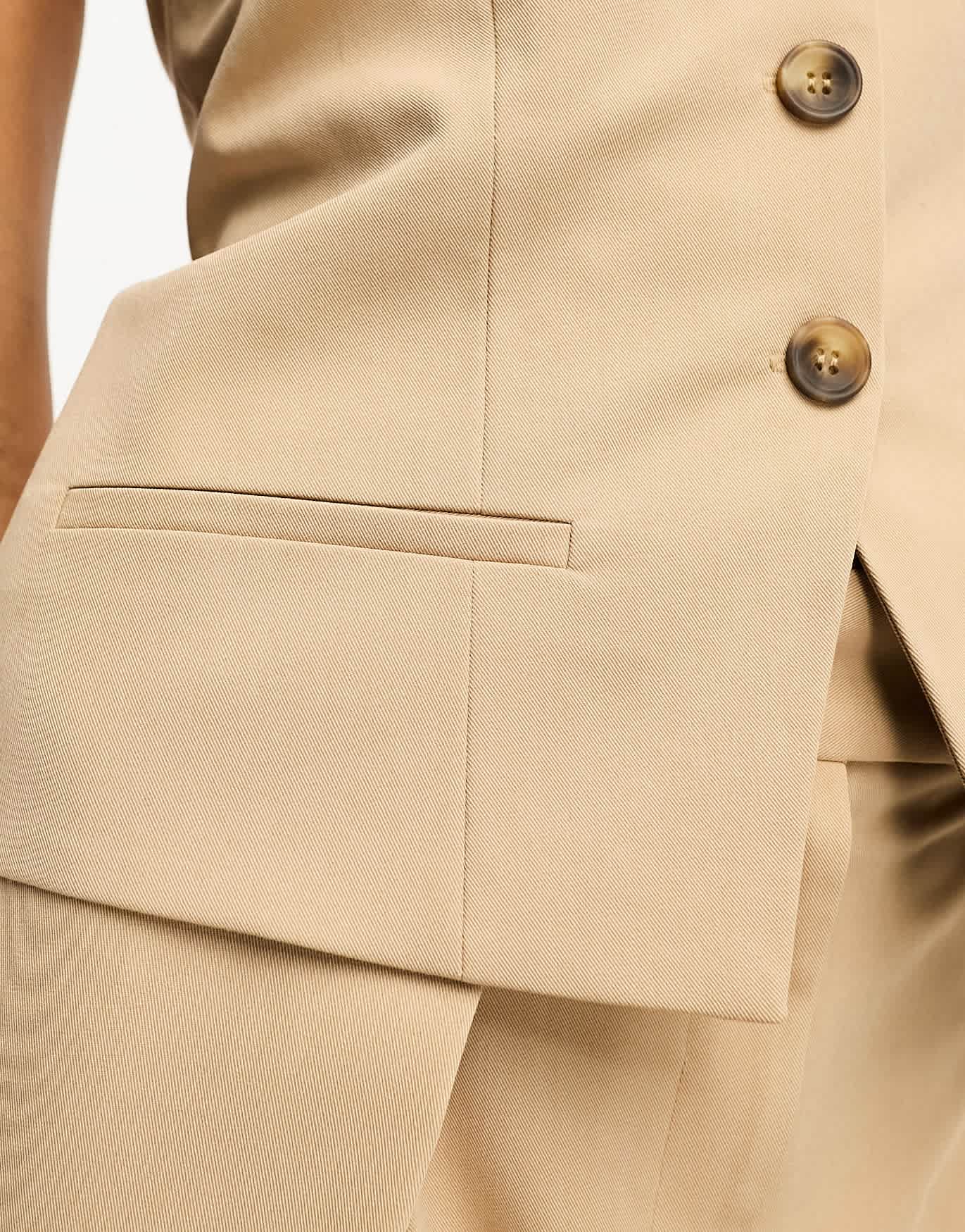 ASOS DESIGN tailored corset top in camel