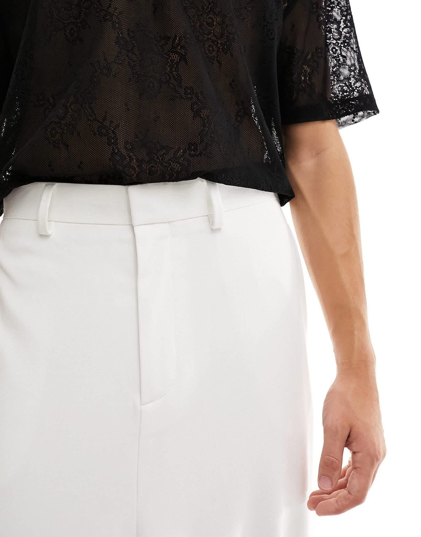 ASOS DESIGN balloon suit trouser in white