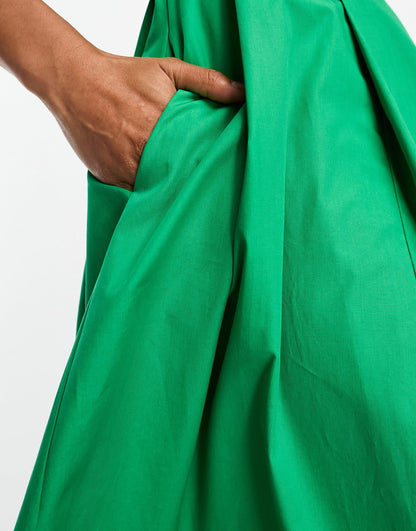 Closet London high low midaxi dress in green
