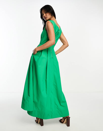 Closet London high low midaxi dress in green
