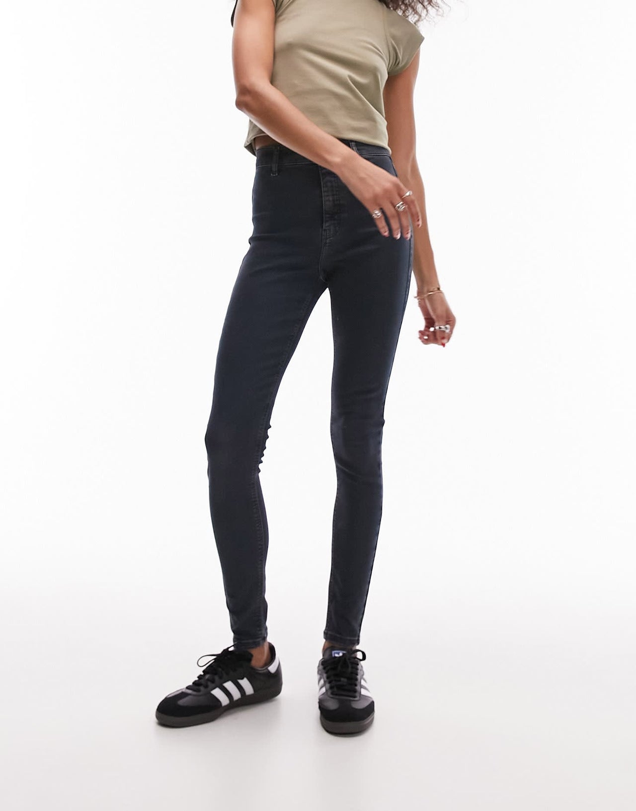 Topshop high rise Joni jeans in blue black
