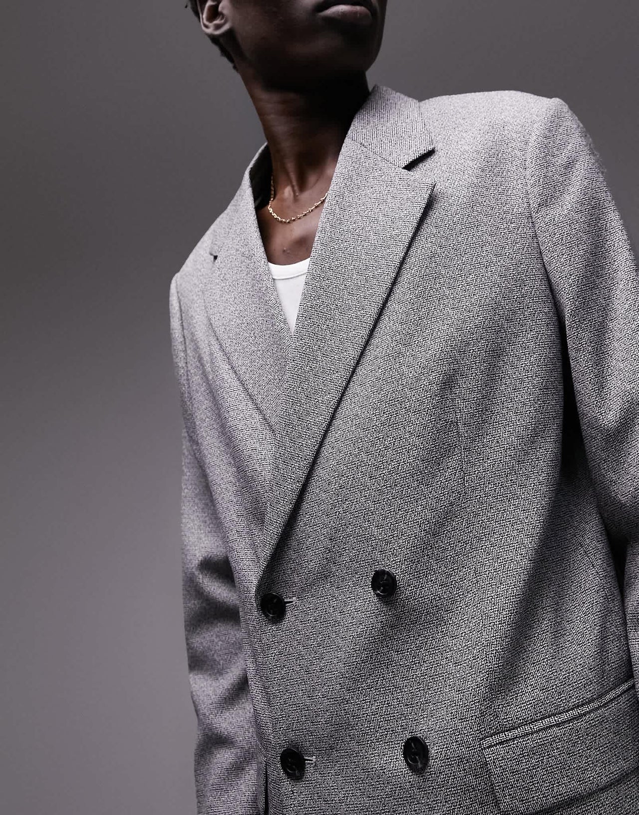 Topman blazer modern fit in black and white