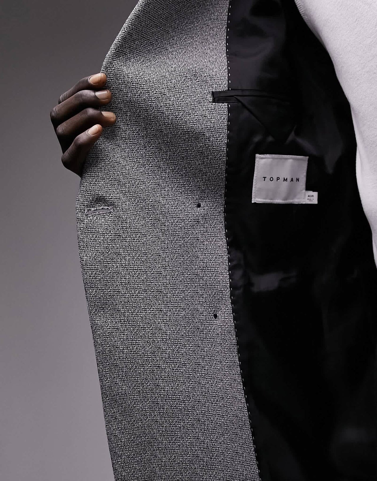 Topman blazer modern fit in black and white