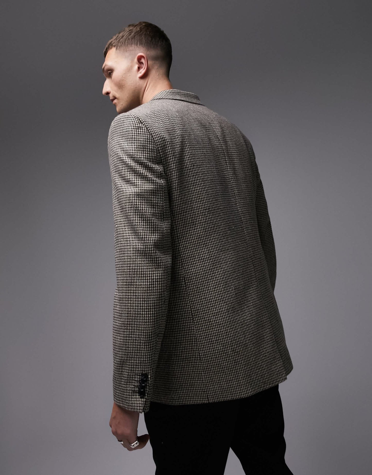 Topman wool mix slim blazer in brown