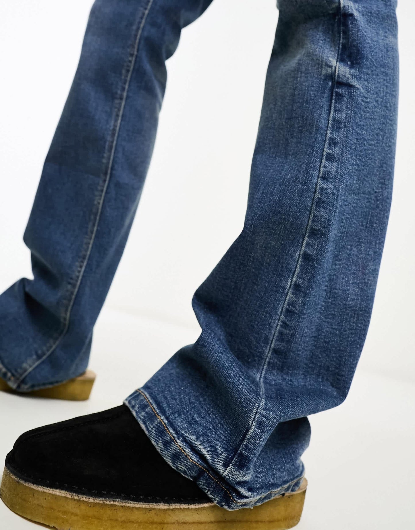 Stradivarius straight bootcut jean in dark wash