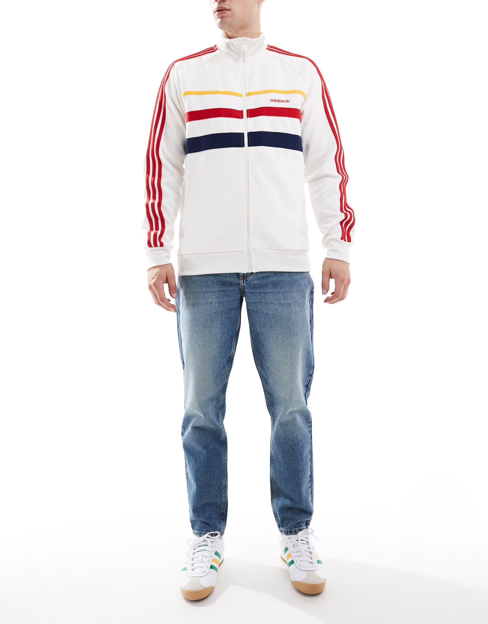 ASOS DESIGN tapered fit jeans in tinted dark wash blue