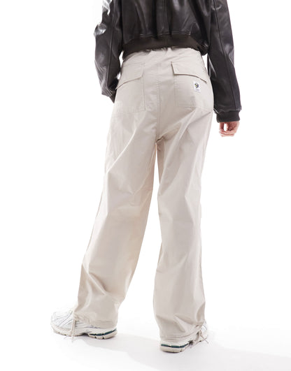 Obey mina parachute trousers in beige