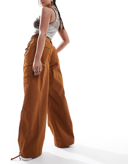 Jordan high waist chicago cargo trousers in brown